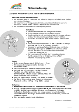 Schulordnung - Schulordnung der Schule Meiliwiese, Dezember 2017