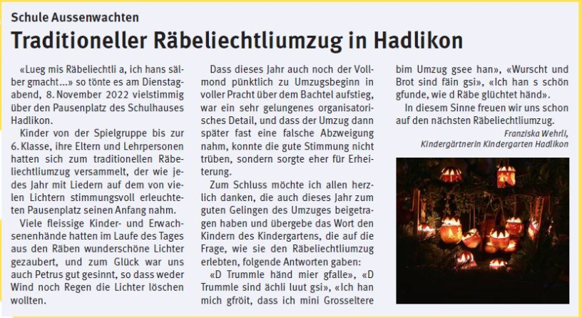 Hadlikon News