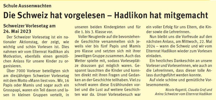 Hadlikon News